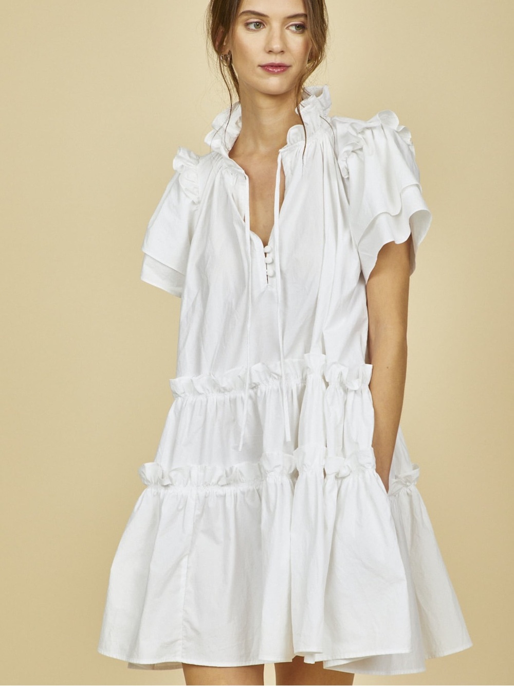 Hunter Bell White Merritt Mini Dress - Medium